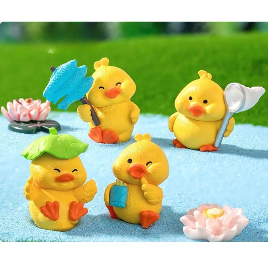 SATYAM KRAFT Resin 1 Set  Duck Miniature Figurines | Decorative Showpiece | Gift for Him/Her, Mother's Day, Home, Bedroom, Living Room, Office, Table, Car Dashboard | Festive Decor