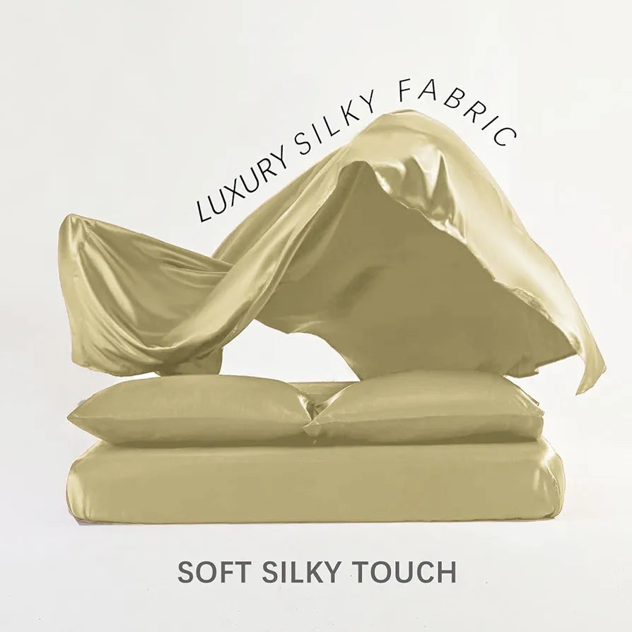 Cloth Fusion Satin Bedsheet for King Size Bed, Perfect for Romantic Night, Excellent Gift for All Celebrations, Set of 1 Satin Sheet 108