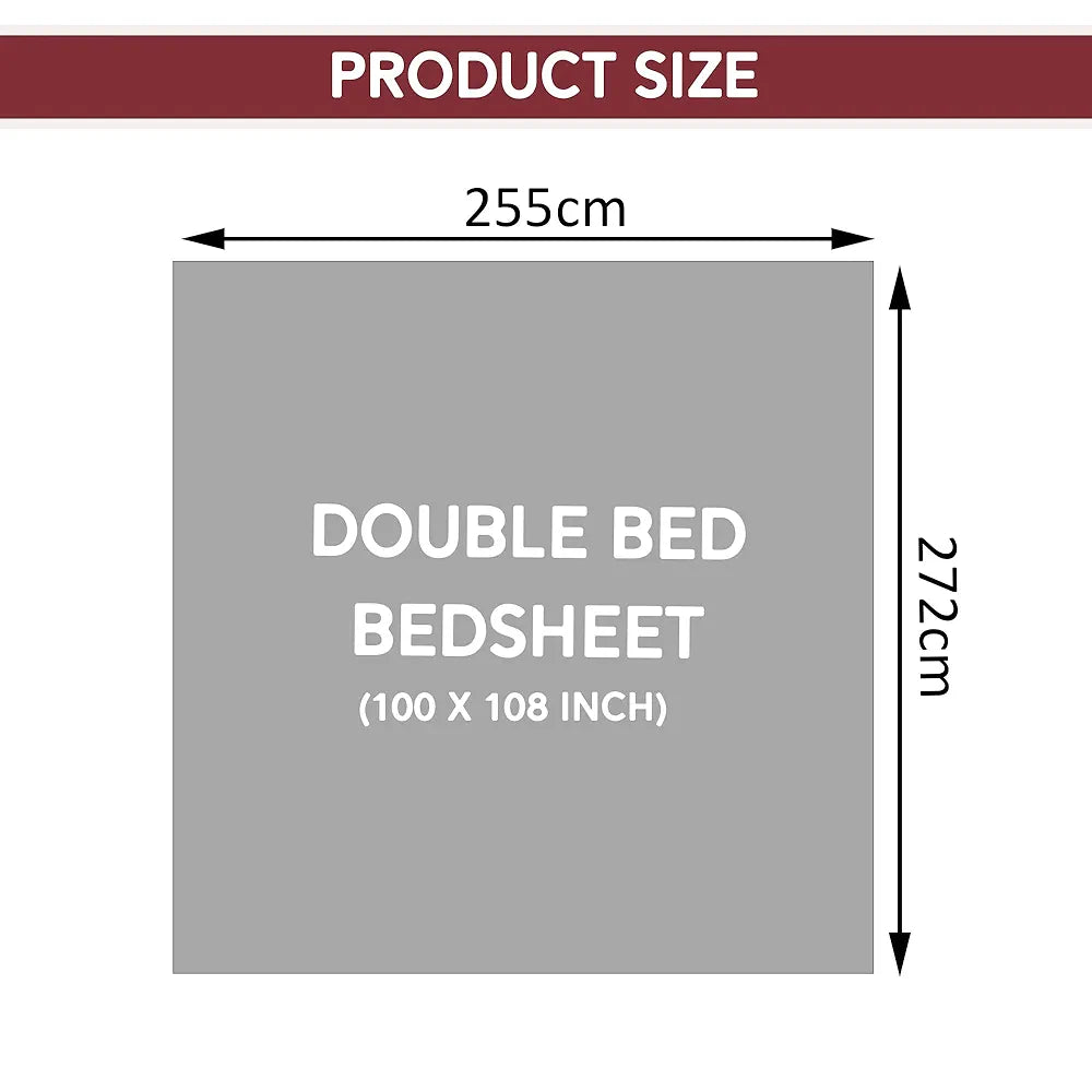 Kuber Industries 100x108 Inch Cotton Bedsheets for Double Bed with 2 Pillow Covers | Easy to Wash & Maintain Double Bedsheet Cotton Fabric - for Daily Use | Rusty Star Flower -Brown