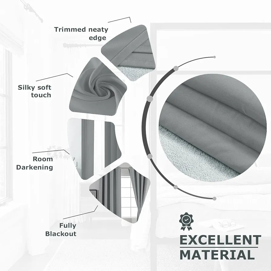 Divine Casa Velvet Blackout Curtain 5 Feet | Premium Thermal Insulated & Noise Reducing Room Darkening Window Panel for Home & Office | 1 Piece