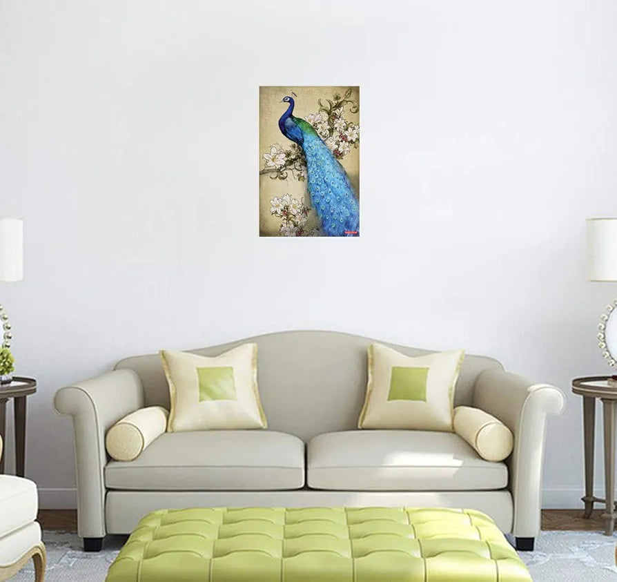 Rangoli Peacock Wall Sticker 12x18 Sheet – Elegant Self Adhesive Home Décor for Living Room, Bedroom & Walls. Design-8