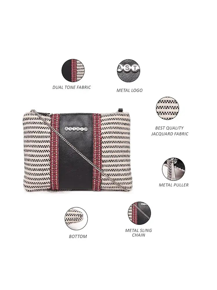 ASTRID Handmade Macrame Flap Over Sling Bag For Girls And Women