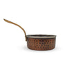 Indian Art Villa Steel Copper Antique Dark Tone Design Sauce Pan with Brass Handle | 600 ml