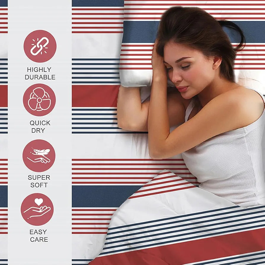 Zen Cotton Blend King Bedsheet Set  | 1 King Cotton Bedsheet & 2 Pillow Covers | Breathable & Anti-Wrinkle | 225 CVC | 