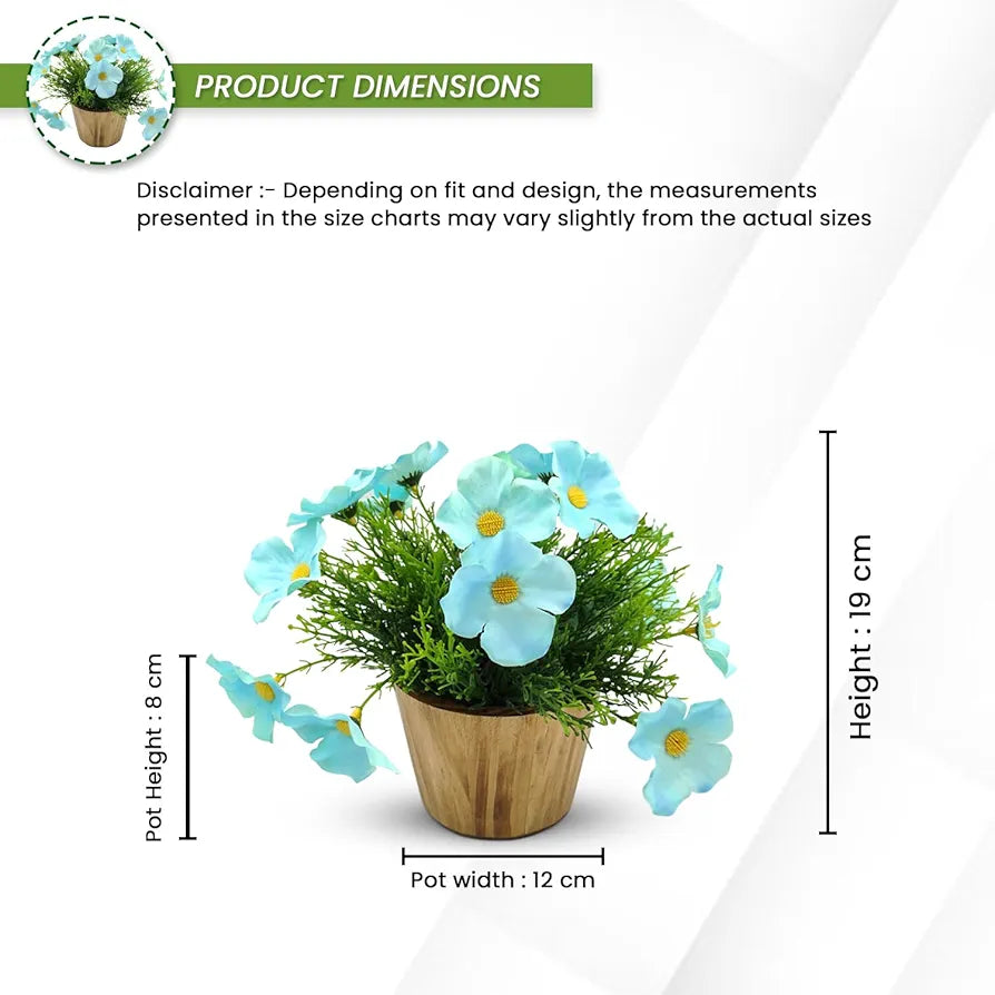 fancymart Artificial Flower in Grass with Pot, Perfect for Home & Office Décor, Artificial Flora -8424