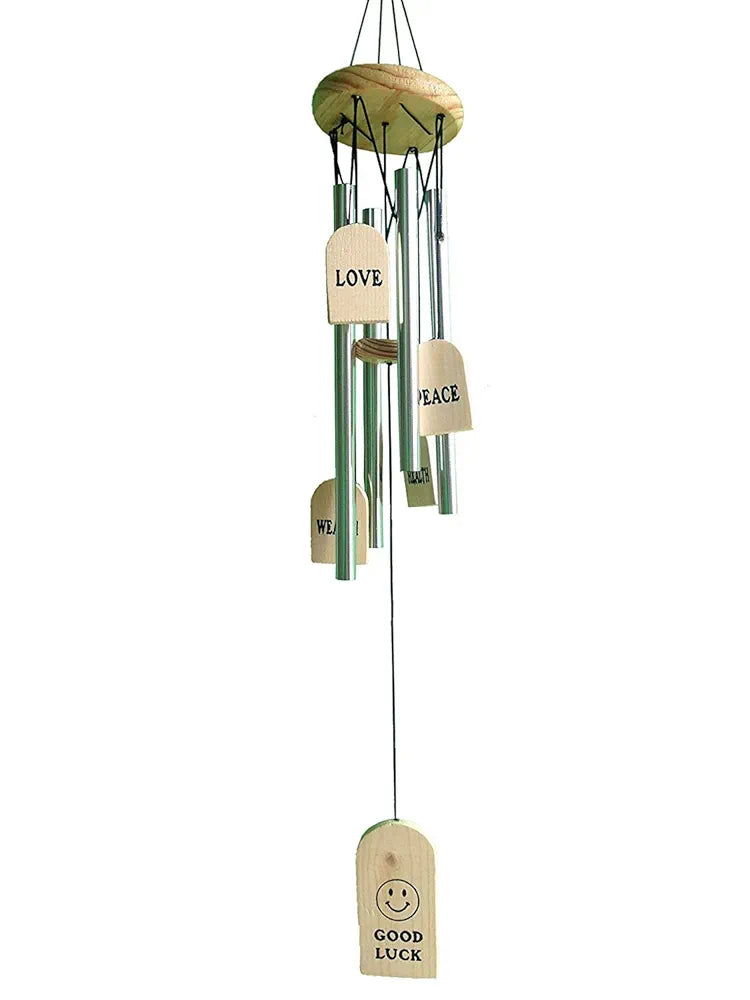 Relive Store Wind Chime for Home,Balcony,Garden and Galry Badroom with Good Sound Quality The Positive Energy 4 Silver Pipes Good Luck Hight 35 Inch.