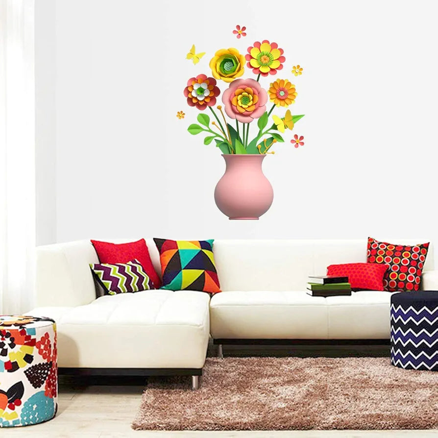 Rangoli White Glossy Vinyl Wall Sticker Premium Self-Adhesive Waterproof Decorative Wall Decal for Bedroom, Living Room, Office & Home Decoration Easy to Apply. Parent-14, Design-5