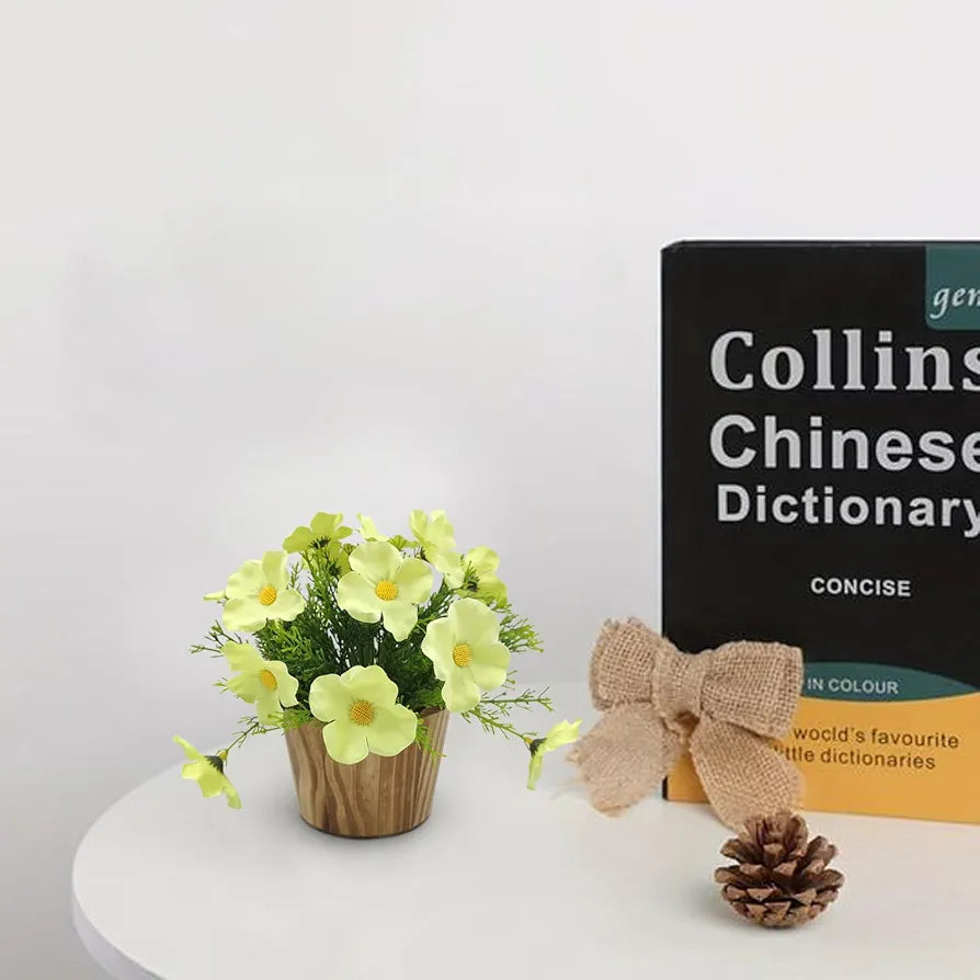 fancymart Artificial Flower in Grass with Pot, Perfect for Home & Office Décor, Artificial Flora -8420