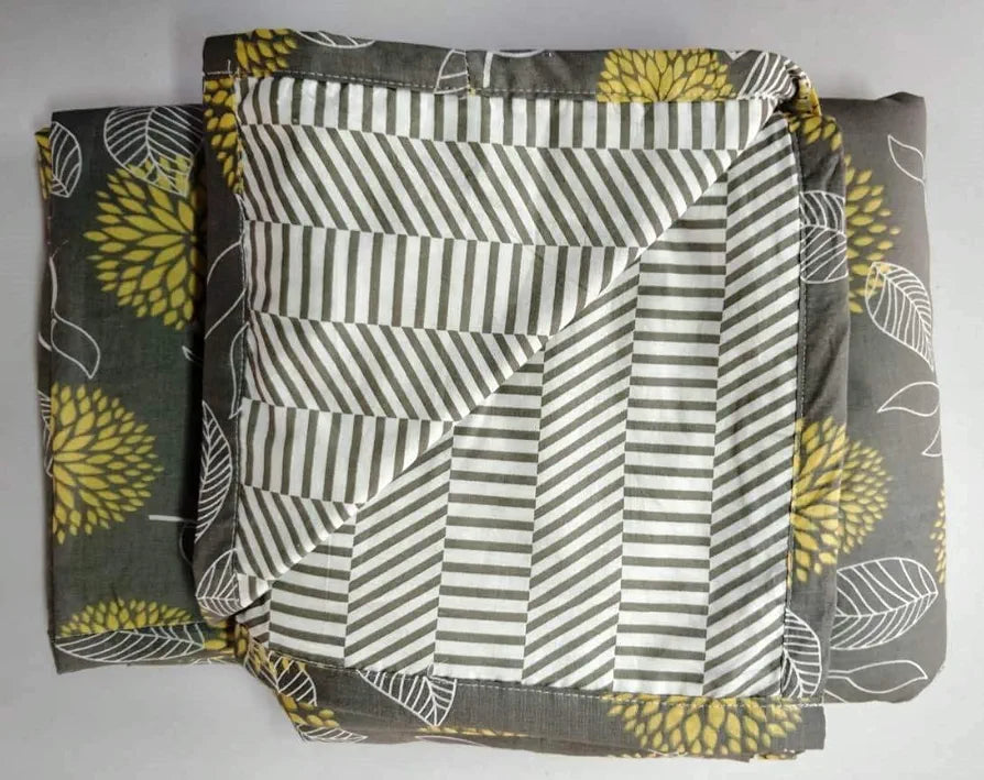 Trance Home Linen Pure Cotton Reversible Dohar Toddler Size|Cotton Ac Quilt for Babies|Infants-New Born|Soft Light-Weight Bed Blanket 0-4 Years Kids 