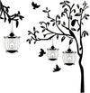 Rangoli New Modern Art & Trendy Wall Self-Adhesive Stickers Birds Cage With Tree Size-50Cm*70Cm, Vinyl