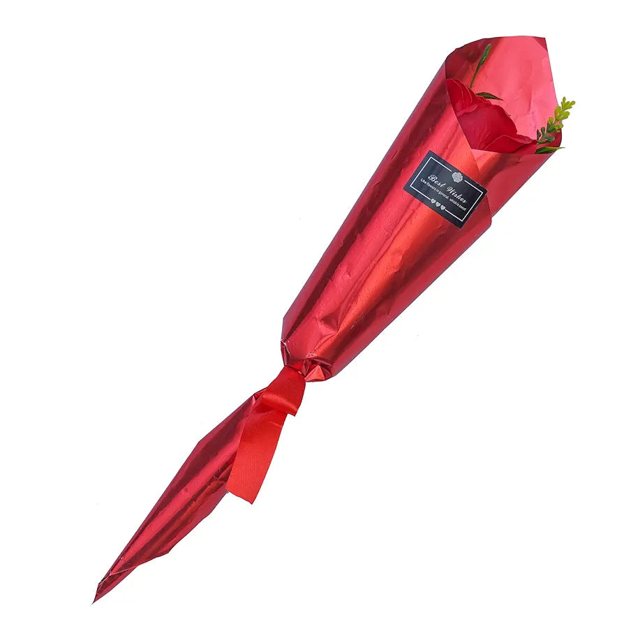 eCraftIndia Best Wishes Artificial Red Rose Flower Decorative Showpiece Gift | Valentine Gift for Girlfriend Boyfriend Husband Wife Her Him | Valentine Decoration Items