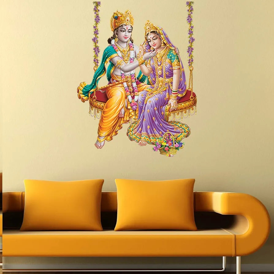 Rangoli White Glossy Vinyl Wall Sticker Premium Self-Adhesive Waterproof Decorative Wall Decal for Bedroom, Living Room, Office & Home Decoration Easy to Apply. Parent-14, Design-12