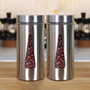 Femora Kitchen Storage Jars Steel Finish With See Through Window Jar | 1300 Ml | Pack of 2