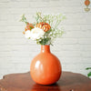 Behoma Metal Flower Vase Orange Flowers not Included