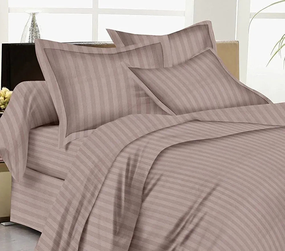 Trance Home Linen Zippered 100% Cotton 200 TC Satin Stripe Queen Duvet Cover Quilt Cover Razai Comforter Cover with 2 Pillow Covers 