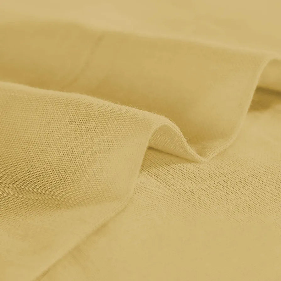 Cloth Fusion Plain Cotton Feel Sheer Window Curtains 5 Feet Long Set of 2, Semi-Transparent Curtain for Window with Grommet Design for Home Decor 