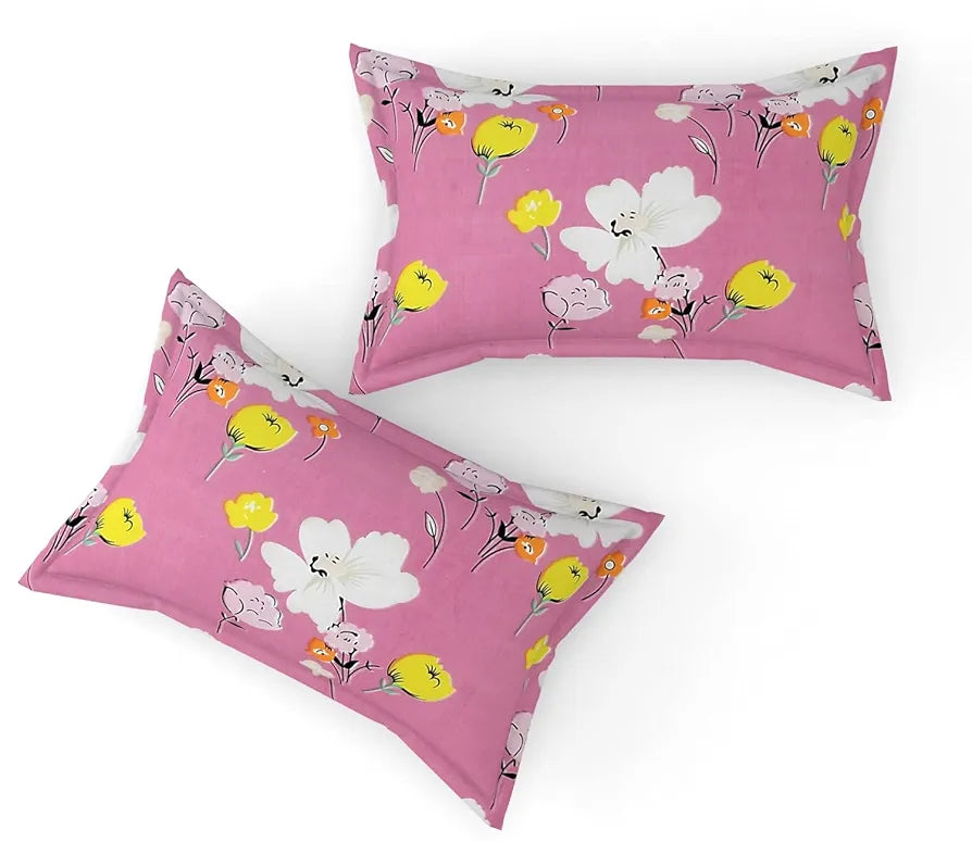 FRESH FROM LOOM Floral Design Bed Spread With Pillow Covers|Hypo-Allergenic Microfiber King Bedsheet For Double Bed|Wrinkle Free Bedsheets/Bedcover,144 TC