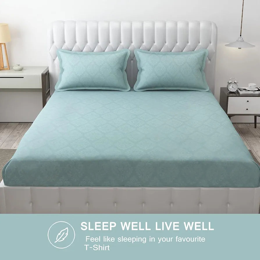 FRESH FROM LOOM Microfiber Rotary Printed Bed Sheet Set-King Size,Hypoallergenic,Wrinkle Free with 2 Pillow Covers,144 TC