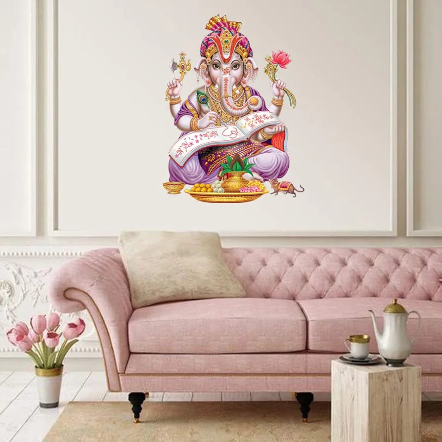 Rangoli White Glossy Vinyl Wall Sticker Premium Self-Adhesive Waterproof Decorative Wall Decal for Bedroom, Living Room, Office & Home Decoration Easy to Apply. Parent-5, Design-13