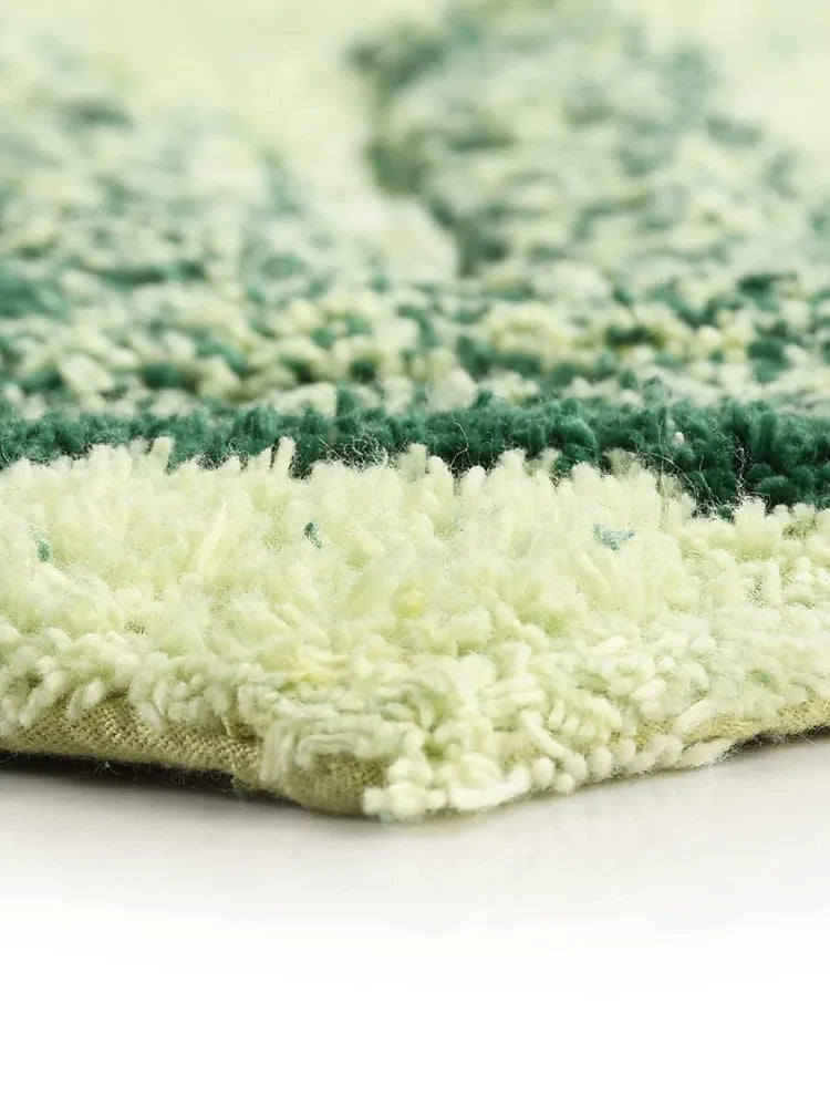 SASHAA WORLD Cotton Leaf Patterned Bathmat | Soft, Absorbent & Cozy | Anti-Skid Latex Backing for Stability | Perfect for Bathroom, Bedroom, Hotels, or Spa | 50x80 cm, Green