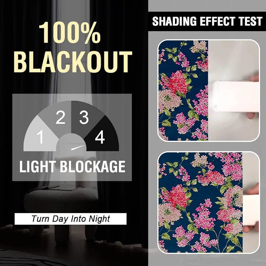 Cloth Fusion 100% Blackout Printed Premium Door Curtains 7 Feet Long Set of 2, Noise Reducing Blackout Parda 7 Feet with Grommet for Home Decor 