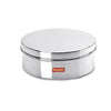 Sumeet Stainless Steel Flat CanisterPuri Dabba Storage Container (2.1Ltr) (20.5cm) Silver