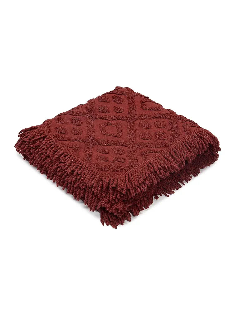 Saral Home Soft Cotton Unique Design Tufted Throw, Sofa Cover 