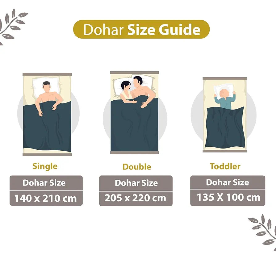 Divine Casa 120 GSM Cotton Dohar Single Bed Cotton, AC Blanket, Reversible, Soft Light-Weight Bed Blanket - | TC - 120