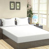 Trance Home Linen 100% Cotton 400 Thread Count Satin Striped Elasticated Fitted Bedsheet with 2 Pillow Covers  Colour White Striped