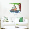 Rawpockets Wall Decals Lord Krishna Playing Flute Wall Stickers PVC Vinyl Multicolour -Self-Adhesive