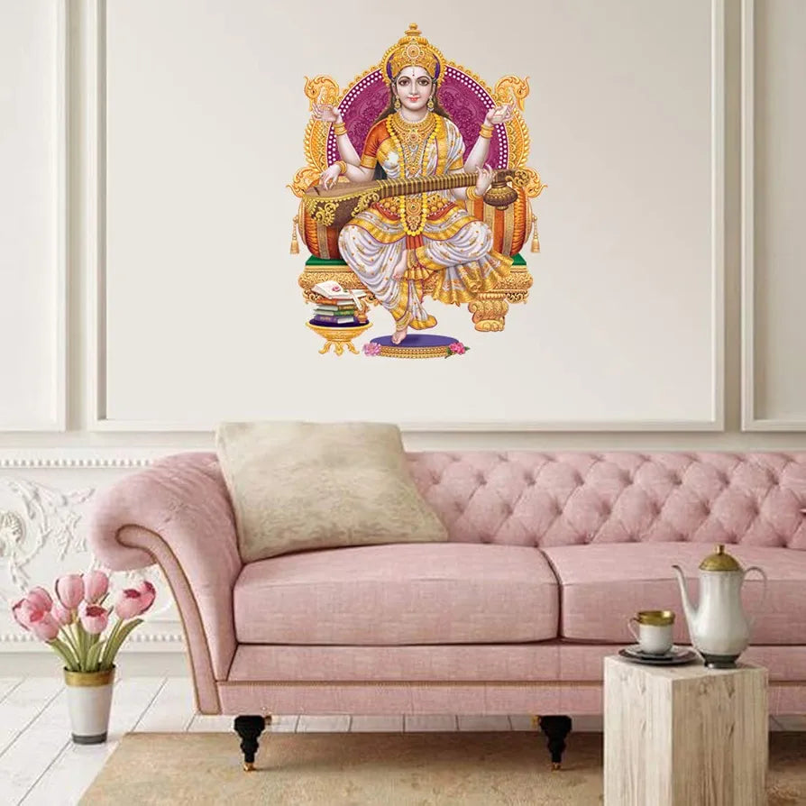 Rangoli White Glossy Vinyl Wall Sticker Premium Self-Adhesive Waterproof Decorative Wall Decal for Bedroom, Living Room, Office & Home Decoration Easy to Apply. Parent-6, Design-5