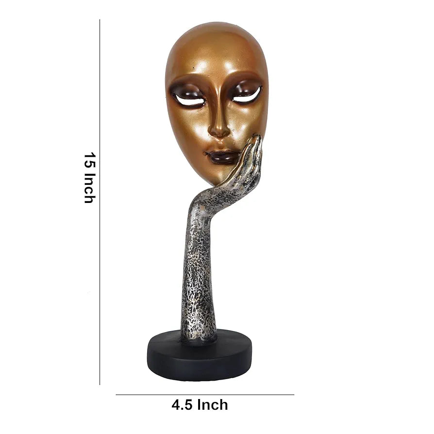 ZART Presents New Lady Face Golden Showpiece, Perfect for Living Room, Entrance of Your Home or Office