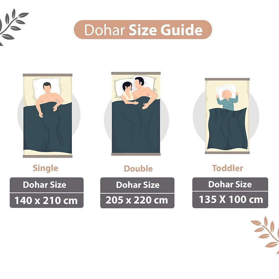 Divine Casa 100% Cotton Reversible Double Bed Dohar | Soft & Lightweight AC Blanket | Summer Quilt | 220 x 205 CM, Floristry Slate & Coral