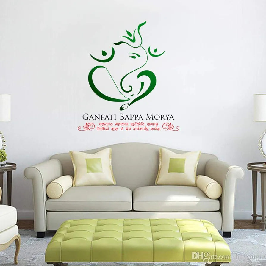 Rangoli White Glossy Vinyl Wall Sticker Premium Self-Adhesive Waterproof Decorative Wall Decal for Bedroom, Living Room, Office & Home Decoration Easy to Apply. Parent-4, Design-12