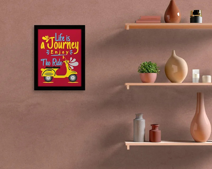 ArtX Paper Inspirational Quote Enjoy The Ride Wall Art Painting, Multicolor, Motivational, 10 X 13 Inches, Set of 1