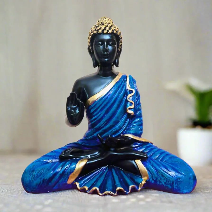 ALILA Meditating Buddha Idol Statue Showpiece for Home Garden Living Room Decor Decoration Gift Gifting Items, 8 inches / 20cm