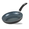 Vinod Zest Ceramica Frypan - 24 cm | Natural Stick Free Deep Pan | Stylish Handle | Toxin Free | Induction and Gas Base