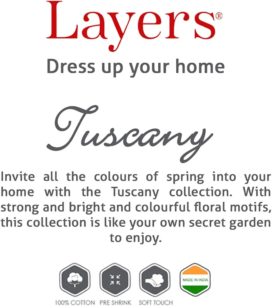 Layers Tuscany Repeat Cotton 104 TC Single Bedsheet Set 