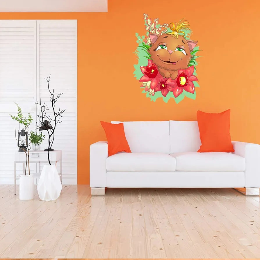 Rangoli White Glossy Vinyl Wall Sticker Premium Self-Adhesive Waterproof Decorative Wall Decal for Bedroom, Living Room, Office & Home Decoration Easy to Apply. Parent-4, Design-13