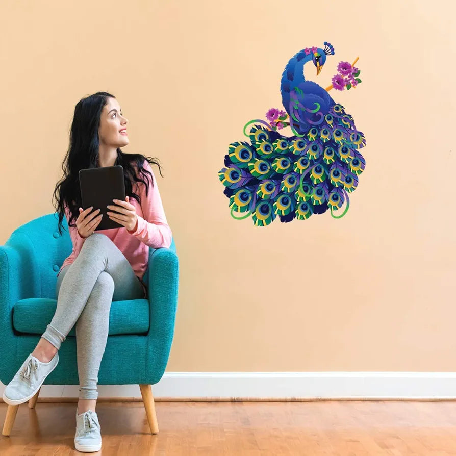 Rangoli White Glossy Vinyl Wall Sticker Premium Self-Adhesive Waterproof Decorative Wall Decal for Bedroom, Living Room, Office & Home Decoration Easy to Apply. Parent-2, Design-17