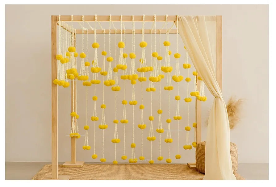 SPHINX Artificial Rajnigandha  Clustered Fluffy Marigold  Strings for Decoration of Home, Balcony, Walls, Hall, ganpati Backdrop Approx 2.33 ft - Pack of 6 