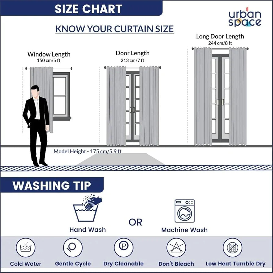 Urban Space Digital Printed Blackout Curtains for Door Bedroom, 80-85% Room Darkening Blackout Kids Decorative Curtains, 1 Piece Curtain with Eyelets and Tieback 