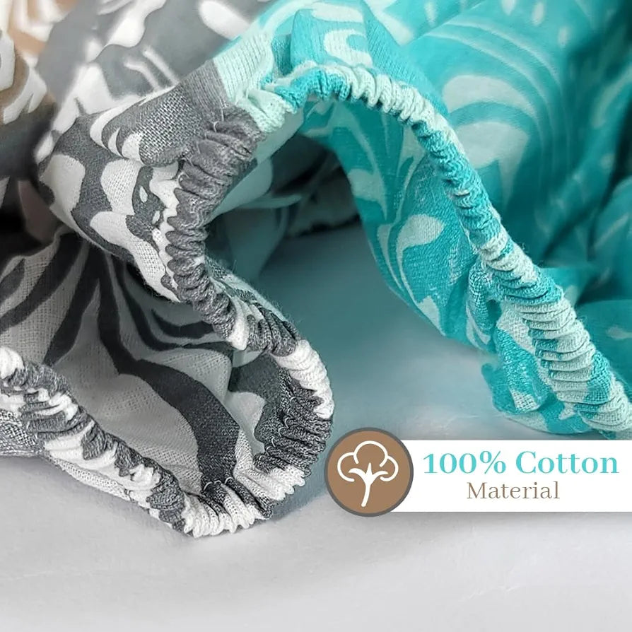 Divine Casa 144 TC 100% Cotton Floral Grey Breathable Bedsheet King Size Bed Cotton Elastic Fitted - 78 x 72 Inches
