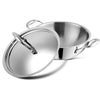 Vinod Platinum Triply Stainless Steel Extra Deep Kadai with Lid 2.5 Litre (22 cm) | 2.5mm Thick | Stainless Steel Cookware