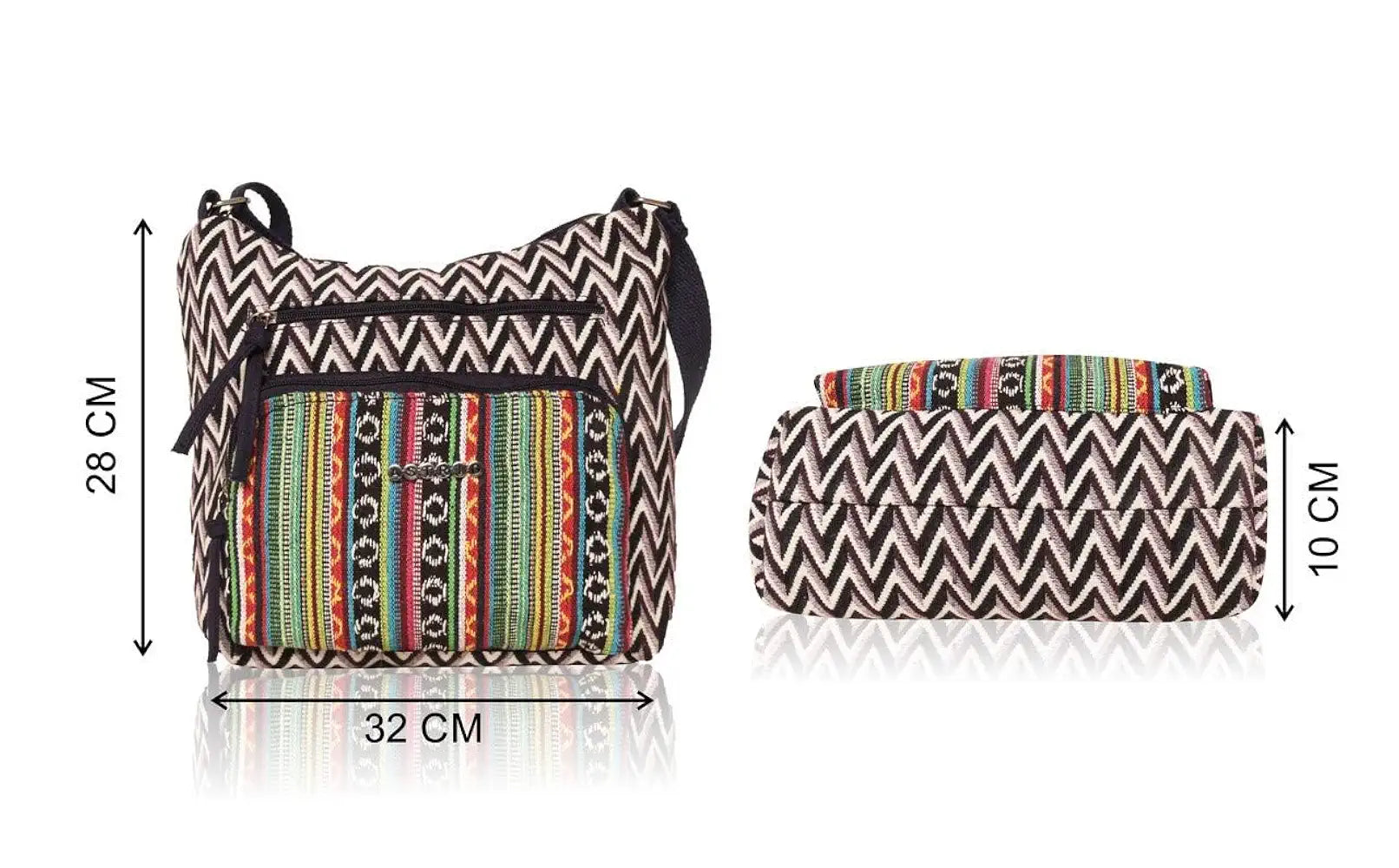 Multicolor Cotton Sling Bag for Women 