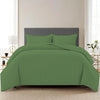 Trance Home Linen Zippered 100% Cotton 200 TC Satin Stripe Queen Duvet Cover Quilt Cover with 2 Pillow Covers Colour Moss Green