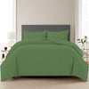 Trance Home Linen Zippered 100% Cotton 200TC Satin Stripe King Size Duvet Cover Quilt Cover Blanket Cover Razai Comforter Cover with 2 Pillow Covers Colour Moss Green