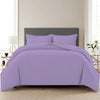 Trance Home Linen Zippered 100% Cotton 200 TC Satin Stripe Queen Duvet Cover Quilt Cover with 2 Pillow Covers Colour Lilac Purple