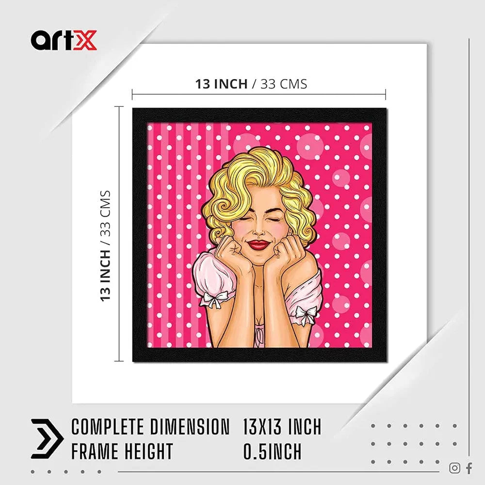 ArtX Paper Marilyn Monroe Pop Art Wall Art Painting, Multicolor, Abstract, 13X13 in, Set of 1