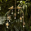Metal Windchime Wall Hanging Feng Shui Wall Decor Golden BirdHouse
